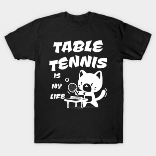 Cool Cat Playing Table Tennis T-Shirt